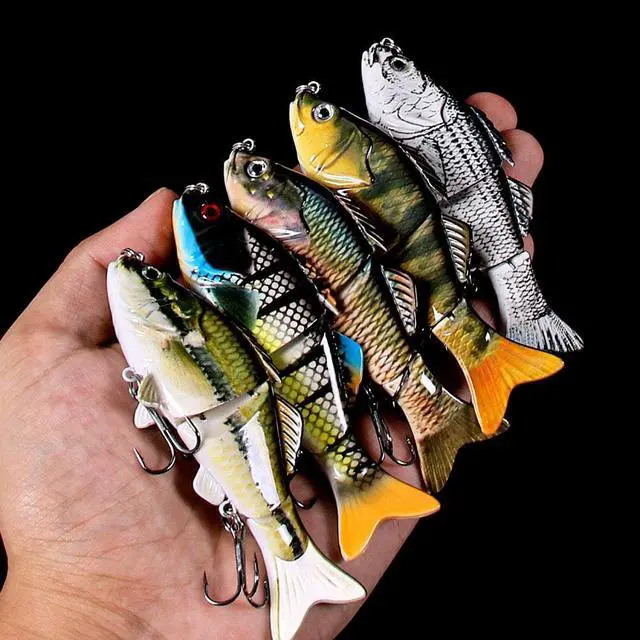 Main image of 5pcs 3D Eyes Sinking Wobblers Fishing Lures - Catch More Bass & Pike with this Multi Jointed Swimbait Hard Bait,10cm-18g- 6# hook