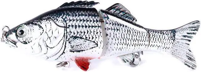 Alt view image 5 of 6 - 5pcs 3D Eyes Sinking Wobblers Fishing Lures - Catch More Bass & Pike with this Multi Jointed Swimbait Hard Bait,10cm-18g- 6# hook