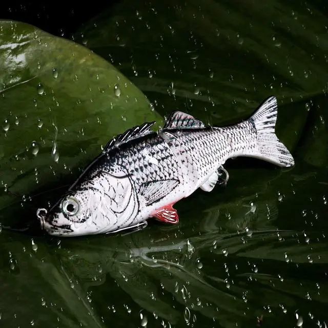 Alt view image 6 of 6 - 5pcs 3D Eyes Sinking Wobblers Fishing Lures - Catch More Bass & Pike with this Multi Jointed Swimbait Hard Bait,10cm-18g- 6# hook