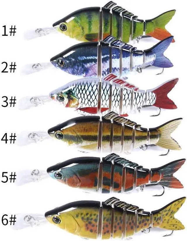 Alt view image 4 of 7 - 6pcs 6 Segment Sinking Wobblers: Increase Your Bass Catch with this Multi Jointed Swimbait Hard Bait,15cm-31.5g- 4#hook