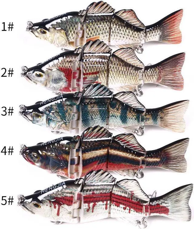 Alt view image 3 of 7 - 5pcs Multi Jointed Swimbait Fishing Lures Bait 4 Segment Big Giant Sinking Fishing Bass Lures,Crankbaits Swimbaits with Treble Hook,10cm  22g