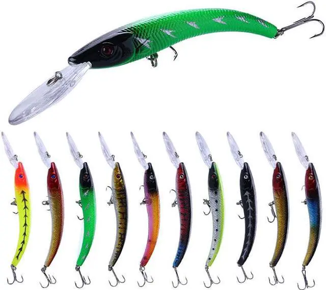 Main image of 10PCS 15.5cm / 16.3g Wobbler Fishing Lure Big Crank Bait Minnow Bass Trolling Artificial Bait Pike Carp Lures Fishing