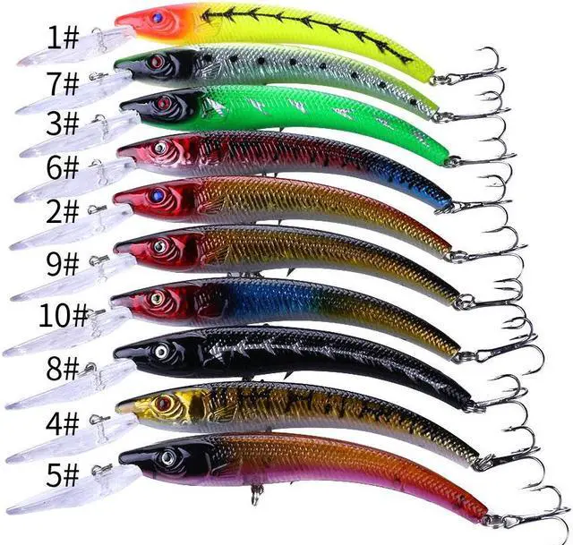 Alt view image 2 of 7 - 10PCS 15.5cm / 16.3g Wobbler Fishing Lure Big Crank Bait Minnow Bass Trolling Artificial Bait Pike Carp Lures Fishing