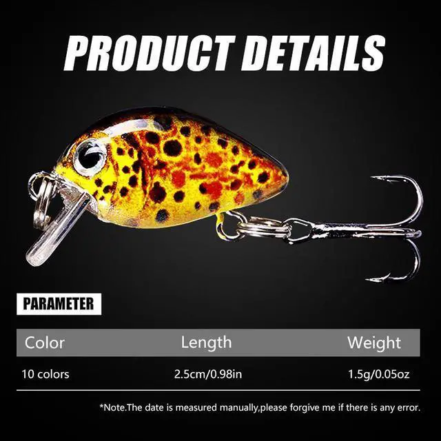 Alt view image 3 of 7 - 10pcs Mini Fish Bass Fishing Lure 2.5cm 1.7g Mini Artificial Baits Topwater Crank Wobblers For Pike Crankbaits Fishing