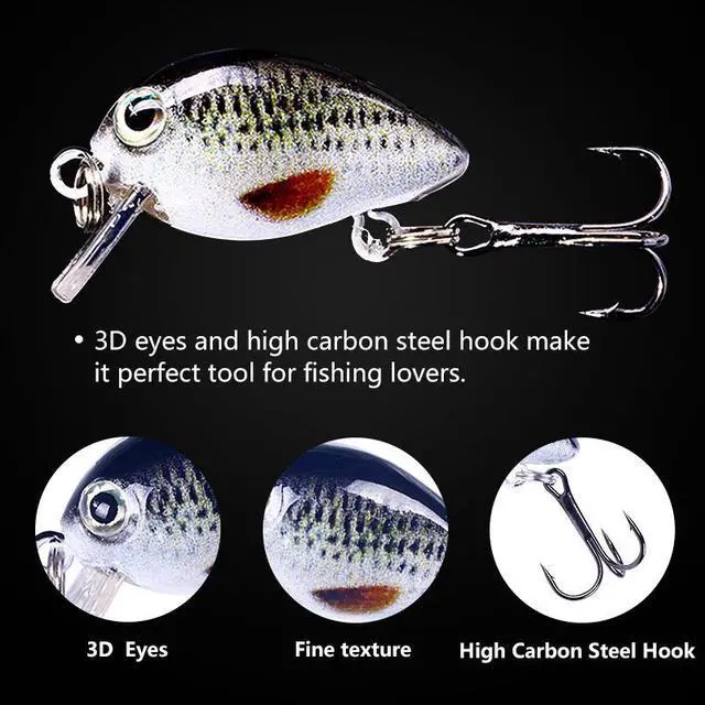 Alt view image 4 of 7 - 10pcs Mini Fish Bass Fishing Lure 2.5cm 1.7g Mini Artificial Baits Topwater Crank Wobblers For Pike Crankbaits Fishing