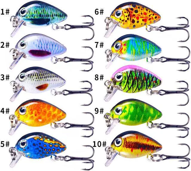 Alt view image 2 of 7 - 10pcs Mini Fish Bass Fishing Lure 2.5cm 1.7g Mini Artificial Baits Topwater Crank Wobblers For Pike Crankbaits Fishing