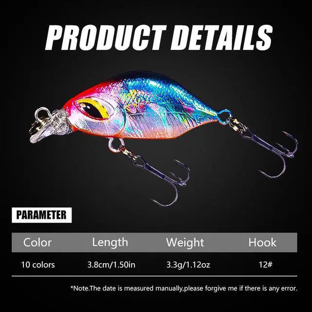 Alt view image 3 of 7 - 10pcs mini Sinking Crank Wobblers Fishing Lures 3.8cm 3.3g Trout Artificial plastic Hard Bait Jerkbait Crankbait Bass Fishing Tackle