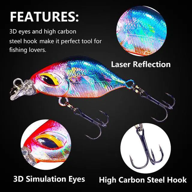 Alt view image 4 of 7 - 10pcs mini Sinking Crank Wobblers Fishing Lures 3.8cm 3.3g Trout Artificial plastic Hard Bait Jerkbait Crankbait Bass Fishing Tackle