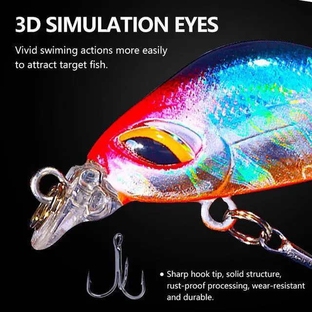 Alt view image 6 of 7 - 10pcs mini Sinking Crank Wobblers Fishing Lures 3.8cm 3.3g Trout Artificial plastic Hard Bait Jerkbait Crankbait Bass Fishing Tackle