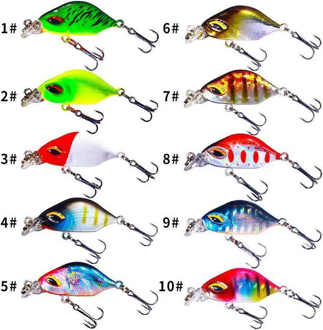 Alt view image 2 of 7 - 10pcs mini Sinking Crank Wobblers Fishing Lures 3.8cm 3.3g Trout Artificial plastic Hard Bait Jerkbait Crankbait Bass Fishing Tackle