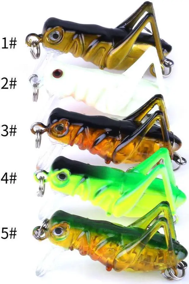 Alt view image 4 of 5 - 5Pcs 3.5cm 3.5g Grasshopper insects Fishing Lures Flying Wobbler Lure hard bait Lifelike Artificial baits Bass Swimbait Pesca,BOX KIT