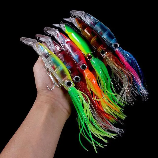 Main image of 6pcs Hard Fishing Lure Fish Bait 14cm 40g 6 Color Squid High Carbon Steel Hook Octopus Crank For Artificial Tuna Sea Allure Tool