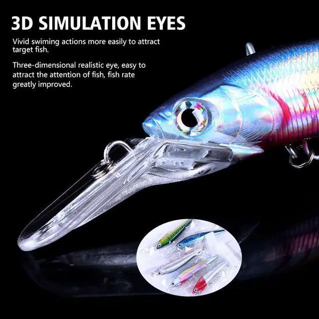 Alt view image 6 of 7 - 5pcs 18cm 41g Fishing Lure Minnow Artificial Bait 3D Eyes Plastic Wobblers Tackle Pesca Carp Pike Walleye Fishing bait Diving 0.8-3m