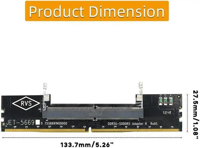 Alt view image 6 of 7 - DDR5 Memory Adapter Card for Convert 288Pin DDR5 U-DIMM Memory to 262Pin DDR5 SO-DIMM 6-layer Printed Circuit Board