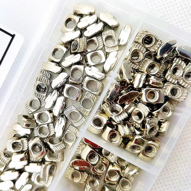 Alt view image 5 of 6 - 180 Pieces for T Nuts T-Slot Nut Hammer for Head Fastener 2020 Series M3/ M4/ M5 for T Nut Assortment Kit for Aluminum