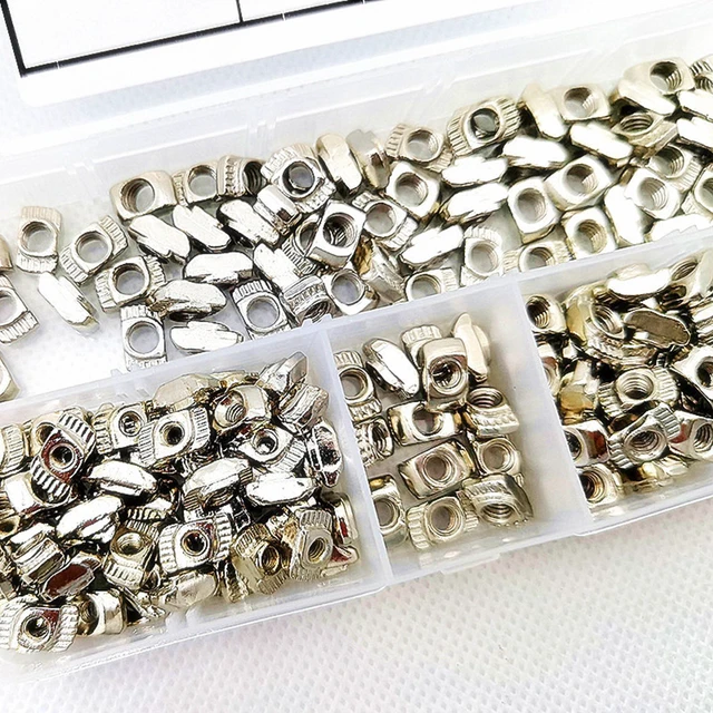 Alt view image 3 of 6 - 180 Pieces for T Nuts T-Slot Nut Hammer for Head Fastener 2020 Series M3/ M4/ M5 for T Nut Assortment Kit for Aluminum