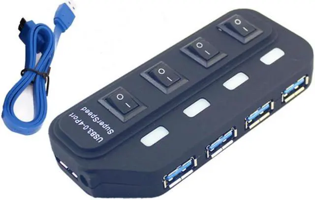 Main image of USB Splitter Expander with Independent On Off Switch for Laptop PC Computer USB 3.0 Hub Multi-interface Expansion