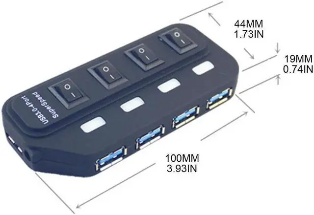 Alt view image 4 of 6 - USB Splitter Expander with Independent On Off Switch for Laptop PC Computer USB 3.0 Hub Multi-interface Expansion