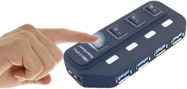 Alt view image 5 of 6 - USB Splitter Expander with Independent On Off Switch for Laptop PC Computer USB 3.0 Hub Multi-interface Expansion