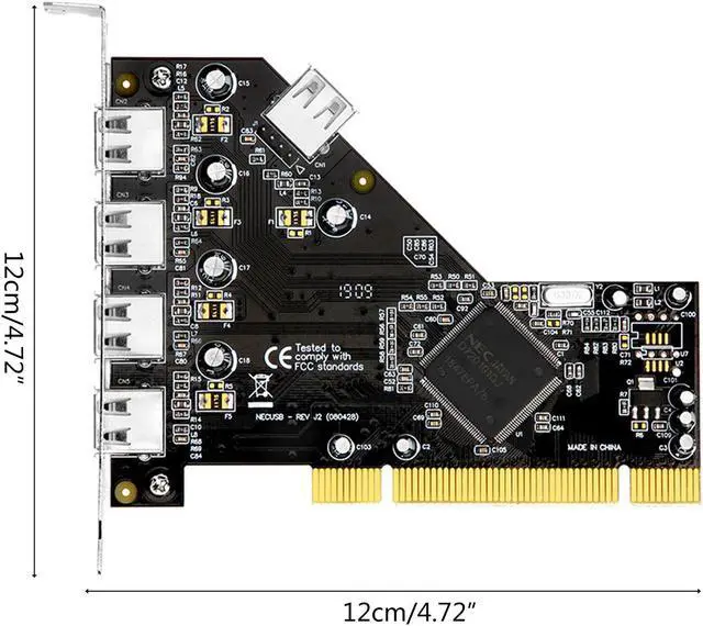 Alt view image 5 of 7 - PCI to USB Multiplier Riser PCI to 5 x USB 2.0 Adapter Extender For Desktop PC PCI-USB Expansion Card