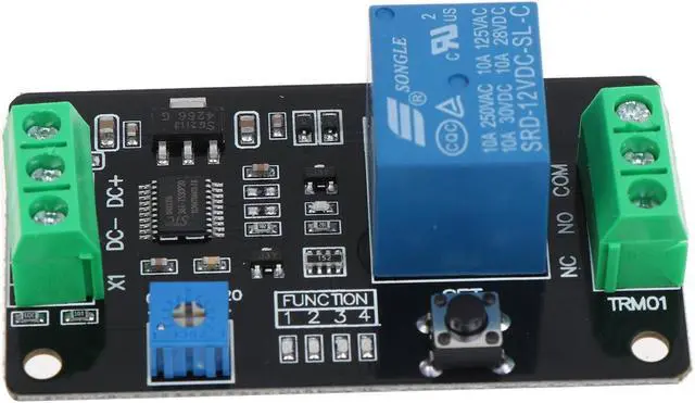 Alt view image 3 of 7 - TRM01 Delay Timer Relay Multi-functional Delay for Time Relay Self-locking Relay Delay Trigger Delay Relay for DC 12V