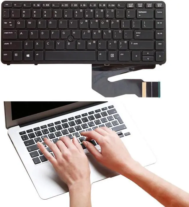 Alt view image 3 of 5 - For EliteBook 840 G1 G2 850 G1 G2 US Keyboard Backlit Black Color US English Keyboard with Frame Replacement Part