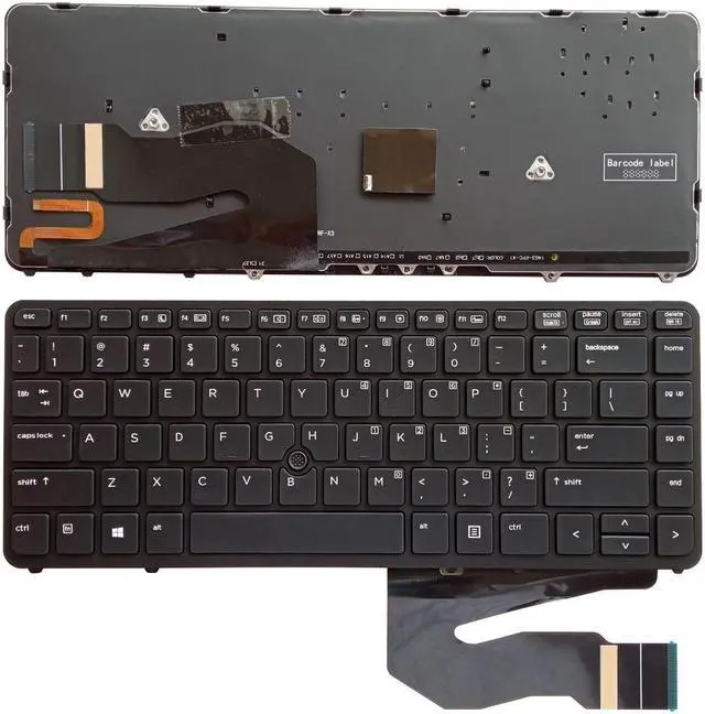 Alt view image 4 of 5 - For EliteBook 840 G1 G2 850 G1 G2 US Keyboard Backlit Black Color US English Keyboard with Frame Replacement Part