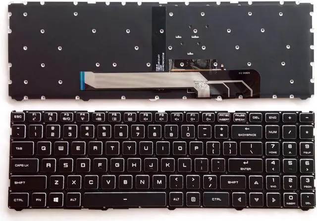 Alt view image 3 of 7 - For Machinenike Z3 Z2 G65T AirPLUS 7000 Laptop US Keyboard Backlit White Letter Black Frame English Keyboard Replacement