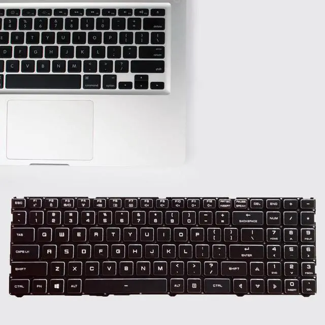 Alt view image 7 of 7 - For Machinenike Z3 Z2 G65T AirPLUS 7000 Laptop US Keyboard Backlit White Letter Black Frame English Keyboard Replacement