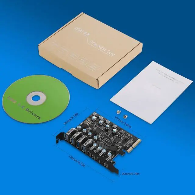 Alt view image 5 of 7 - 8-Port PCIe to USB3.2 Card Expansion 20Gbps 8 Ports USB3.1 Type-C x 4 & USB3.1 TypeA x4 PCIE Splitter Adapter Card