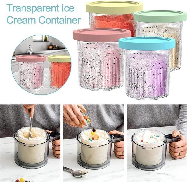 4pcs Ice Cream Pints Cup For Ninja Creami Nc500 Nc501 Ice Cream Storage  Containers Food Freezer - Bottles,jars & Boxes - AliExpress