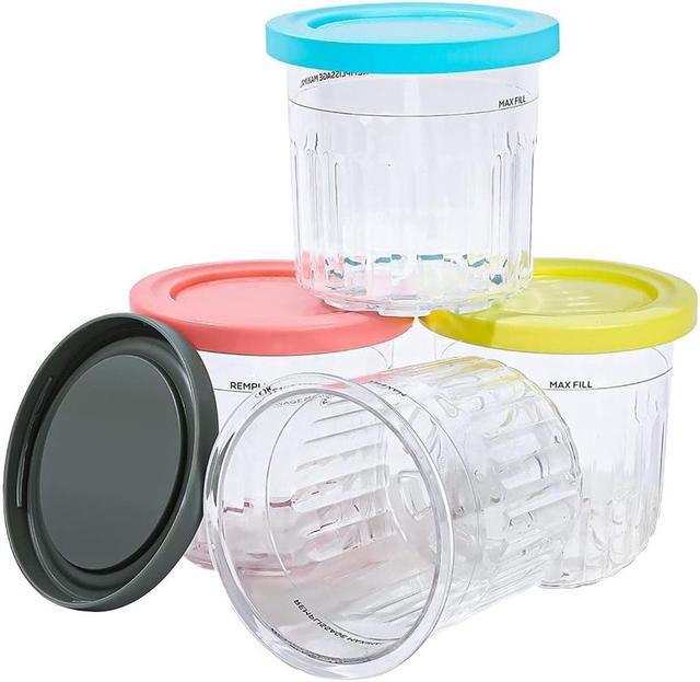 Ice Cream Cups Container Dessert Freezer Storage Cup Tub Lid