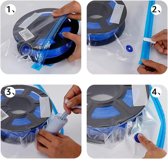 Alt view image 2 of 7 - 3D Printer Consumables Vacuum Sealing Bags Vacuum Pump PLA TPU Material ABS Wire Compression Storage Bag Set