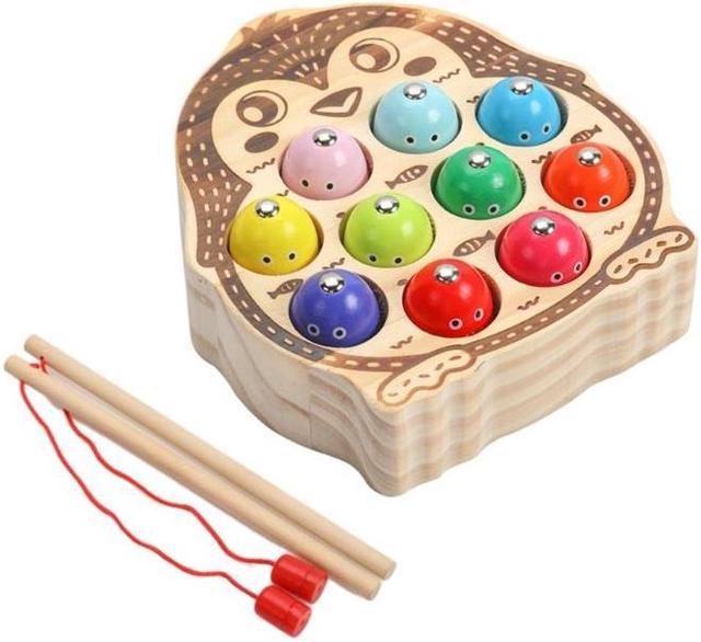 Magnetic Fishing Game for Toddlers Shape and Color Recognition Toy Wooden  PenguinShape Fishing Toy 
