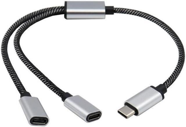 USB C Male to Double USB C Female Splitter Cord Converter Multiple