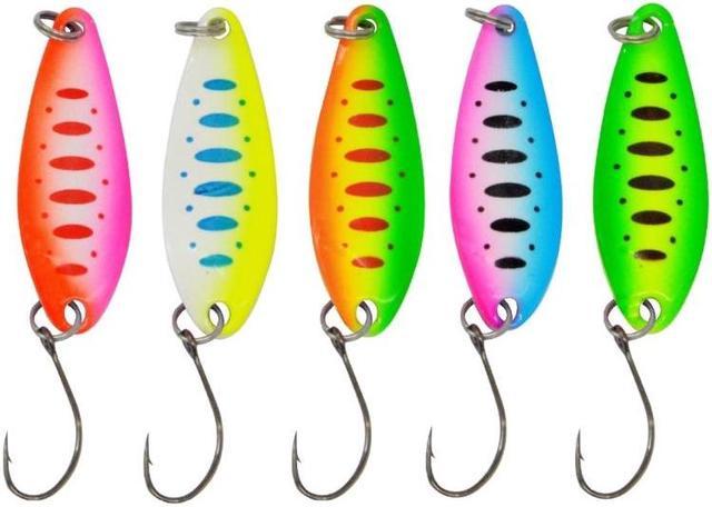 5Pcs Fishing Spoons Lure Hard Baits Spoon Sequins Single Hook Mini Fishing Jigs  Spoon Lure for Perch Char Crappie 