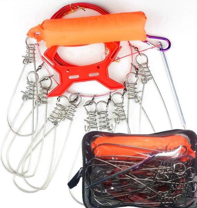 10m Metal Fishing Stringer Kit Portable Live Fish Large Buckle
