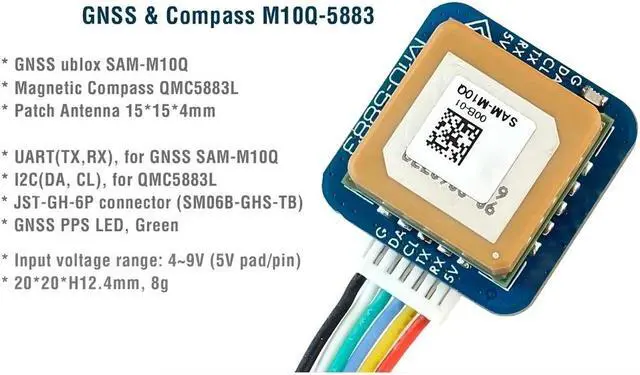 Alt view image 6 of 7 - M10Q-5883 Module Global Positioning System GNSS Compass QMC5883L with 20cm Cable