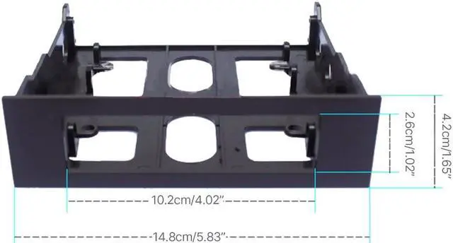 Alt view image 4 of 7 - 3.5" to 5.25" Floppy to Optical Drive Bay Mounting Bracket Front Panel for Desktop PC Hard Disk Drive Bracket
