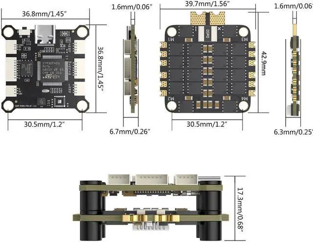 Alt view image 3 of 7 - F405 Flight Controller Board BLS50A 4 in1 ESC with OSD 16MB Black Box