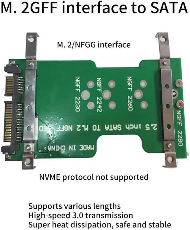 Alt view image 4 of 7 - Unique M.2 NGFF to 2.5 inch SSD Bracket Secure Mounting M.2 to SATA3 Adapter