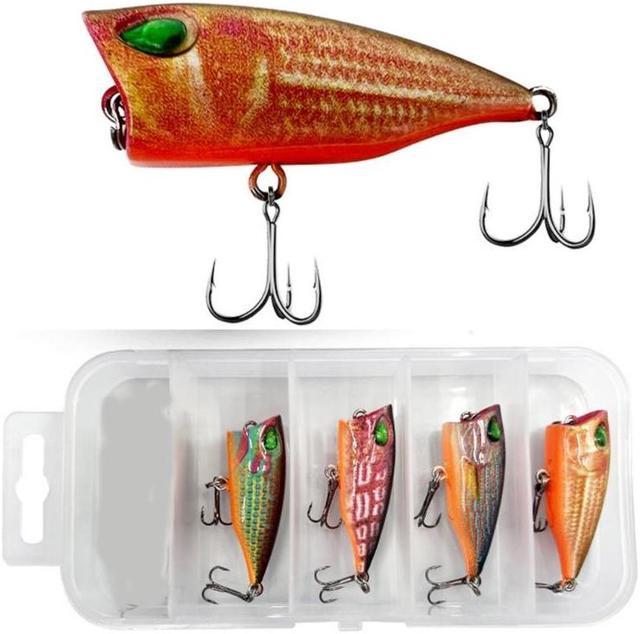5 Pcs Topwater Pencil Popper Hard Baits Floating Fishing Lures with Hooks  Artificial Baits Fishing Accessories Durable 
