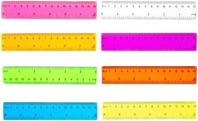  Rulers 12 Inch, 7 Pack Color Transparent Ruler Plastic Rulers,  Kids Ruler for School, Clear Ruler with Centimeters and Inches for School  Home Office : Office Products