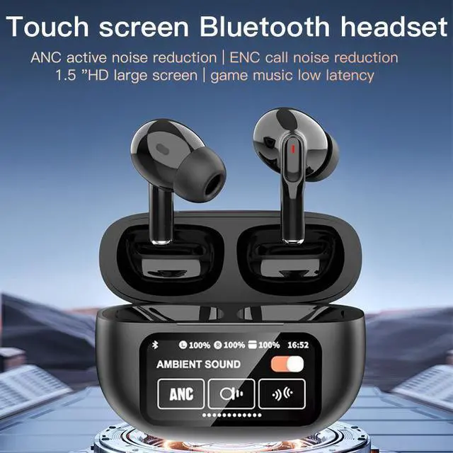 Alt view image 3 of 6 - YuanCheng A9pro Wireless Color Screen Touch Bluetooth Earphones
