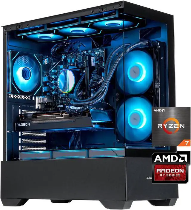 Main image of VTG Gaming PC Desktop Ryzen5 9600X (6 Core up to 5.4GHz) 32GB DDR5 1TB SSD NVMe ,Radeon RX 7700 XT 12G , 850W GOLD PSU,  Wi-Fi, 240MM AIO liquid cooler,Windows 11 Home 64-bit,gaming pc
