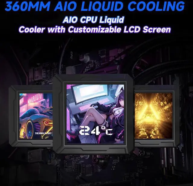 Alt view image 5 of 7 - VTG Gaming PC AMD Ryzen7 9700X, Radeon RX 9070XT 16G, 1TB NVME SSD, 32GB DDR5 RAM , 850W GOLD PSU ,360MM AIO liquid cooler , MSI B650M , Windows 11 Home, WIFI,  Prebuilt Gaming Pc New computer