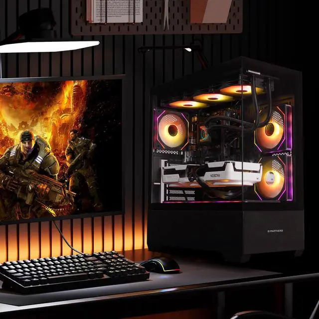 Alt view image 7 of 7 - VTG Gaming PC AMD Ryzen7 9700X, Radeon RX 9070XT 16G, 1TB NVME SSD, 32GB DDR5 RAM , 850W GOLD PSU ,360MM AIO liquid cooler , MSI B650M , Windows 11 Home, WIFI,  Prebuilt Gaming Pc New computer