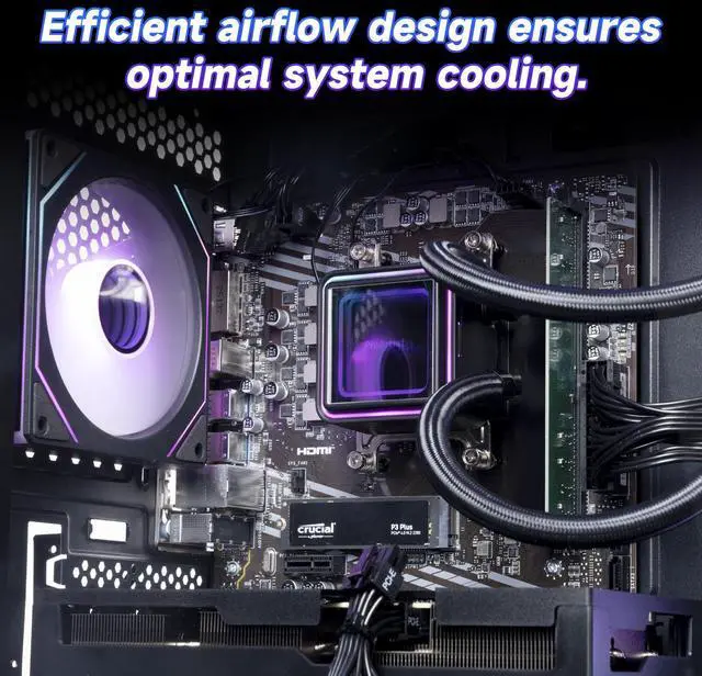 Alt view image 6 of 7 - VTG Gaming Desktop PC , Ryzen7 5700X, Radeon RX 9060XT , 16GB DDR4,1TB NVMe SSD, 550W PSU, AIO liquid cooler,Wi-Fi,,ARGB Fans , Windows 11 Home 64-bit ,Prebuilt Gaming Pc New computer