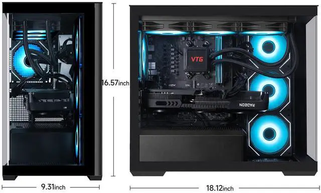 Alt view image 4 of 7 - VTG Vantaq Gaming PC Desktop AMD Ryzen7 9800X3D ,Geforce RTX5080, 2TB NVME SSD, 32GB DDR5 RAM , 850W GOLD PSU ,  360MM AIO liquid cooler,Windows 11 Home,  WIFI 6, Prebuilt Gaming Pc New computer