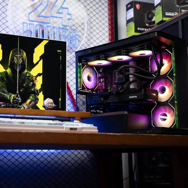 Alt view image 7 of 7 - VTG Vantaq Gaming PC Desktop AMD Ryzen7 9800X3D ,Geforce RTX5080, 2TB NVME SSD, 32GB DDR5 RAM , 850W GOLD PSU ,  360MM AIO liquid cooler,Windows 11 Home,  WIFI 6, Prebuilt Gaming Pc New computer